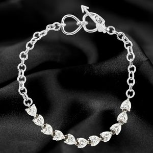 🔥PRICE CUT🔥NWT SWAROVSKI ®️ HEART CZ BRACELET IN PLATINUM OVER STERLING SILVER